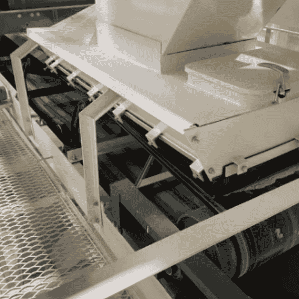 Twin shaft screw feeder with dual rotating augers designed for controlled, consistent material flow in industrial processing applications.